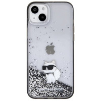 Karl Lagerfeld Liquid Glitter Choupette case for iPhone 15 Plus - transparent