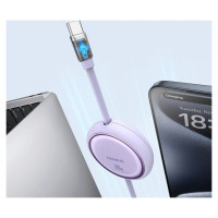 Baseus Free2Draw Mini USB-C - USB-C retractable cable 100W 1m - purple