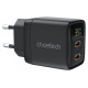 Choetech PD6051 USB-C USB-C PD 35W GaN wall charger with display - black