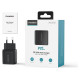 Choetech PD6051 USB-C USB-C PD 35W GaN wall charger with display - black