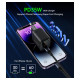 Choetech PD6051 USB-C USB-C PD 35W GaN wall charger with display - black