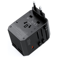 Choetech PD6041 USB-C USB-A PD 30W Travel Charger with 4 Plugs USA EU UK AU - Black