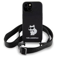 Karl Lagerfeld KLHCP15SSCBSCNK iPhone 15 6.1" hardcase black/black Crossbody Silicone Choupette