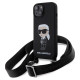 Karl Lagerfeld KLHCP15SSCBSKNK iPhone 15 6.1" hardcase black/black Crossbody Silicone Ikonik