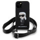 Karl Lagerfeld KLHCP15SSCBSKNK iPhone 15 6.1" hardcase black/black Crossbody Silicone Ikonik