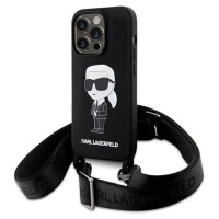 Karl Lagerfeld KLHCP15XSCBSKNK iPhone 15 Pro Max 6.7" hardcase black/black Crossbody Silicone Ikonik