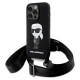 Karl Lagerfeld KLHCP15XSCBSKNK iPhone 15 Pro Max 6.7" hardcase black/black Crossbody Silicone Ikonik