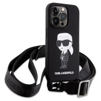 Karl Lagerfeld KLHCP15XSCBSKNK iPhone 15 Pro Max 6.7" hardcase black/black Crossbody Silicone Ikonik