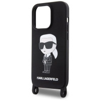 Karl Lagerfeld KLHCP15XSCBSKNK iPhone 15 Pro Max 6.7" hardcase black/black Crossbody Silicone Ikonik