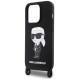 Karl Lagerfeld KLHCP15XSCBSKNK iPhone 15 Pro Max 6.7" hardcase black/black Crossbody Silicone Ikonik