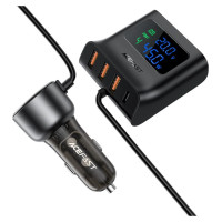 Acefast B11 138W USB-A USB-C Car Charger with 6 Ports - Black