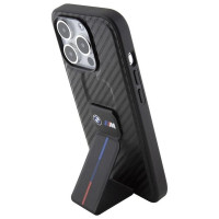 BMW Grip Stand Smooth & Carbon case for iPhone 15 Pro - black