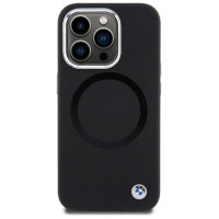 BMW Signature Liquid Silicone MagSafe case for iPhone 15 Pro Max - black