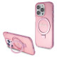 Guess Ring Stand Script Glitter MagSafe case for iPhone 15 Pro - pink