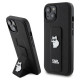 Karl Lagerfeld Gripstand Saffiano Choupette Pins case for iPhone 15 - black