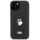 Karl Lagerfeld Gripstand Saffiano Choupette Pins case for iPhone 15 - black