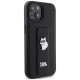 Karl Lagerfeld Gripstand Saffiano Choupette Pins case for iPhone 15 - black