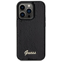 Guess Sequin Script Metal case for iPhone 14 Pro - black