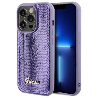 Guess Sequin Script Metal case for iPhone 14 Pro Max - purple
