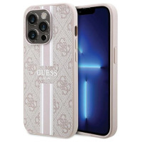 Guess 4G Printed Stripes MagSafe case for iPhone 15 Pro Max - pink