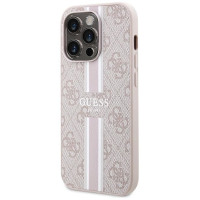 Guess 4G Printed Stripes MagSafe case for iPhone 15 Pro Max - pink