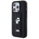 Karl Lagerfeld Gripstand Saffiano Karl&Choupette Pins case for iPhone 13 Pro / 13 - black