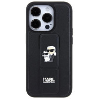 Karl Lagerfeld Gripstand Saffiano Karl&Choupette Pins case for iPhone 13 Pro / 13 - black