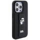 Karl Lagerfeld Gripstand Saffiano Karl&Choupette Pins case for iPhone 13 Pro / 13 - black