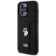 Karl Lagerfeld Gripstand Saffiano Choupette Pins case for iPhone 13 Pro Max - black