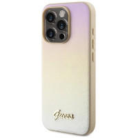 Guess Saffiano Iridescent Script case for iPhone 14 Pro Max - gold
