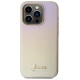 Guess Saffiano Iridescent Script case for iPhone 15 Pro - gold