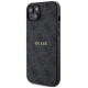Guess 4G Collection Leather Metal Logo MagSafe Case for iPhone 14/15/13 - Black