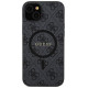 Guess 4G Collection Leather Metal Logo MagSafe Case for iPhone 14/15/13 - Black