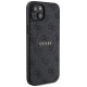 Guess 4G Collection Leather Metal Logo MagSafe Case for iPhone 14/15/13 - Black