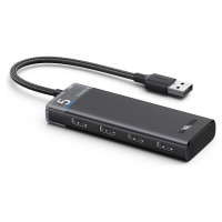 Ugreen CM653 HUB with 4 USB-A ports and USB-A power cable - black