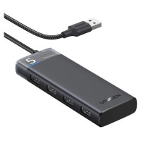 Ugreen CM653 HUB with 4 USB-A ports and USB-A power cable - black