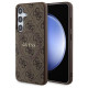 Guess 4G Collection Leather Metal Logo MagSafe Case for Samsung Galaxy S24 - Brown