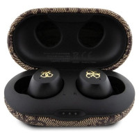 Guess TWS Guess 4G Metal Bluetooth headphones with ENC docking station - brown