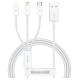 Baseus Superior Series USB-A - USB-C / Lightning / micro USB 3.5A cable 0.5m - white