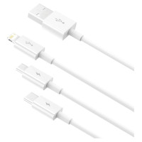 Baseus Superior Series USB-A - USB-C / Lightning / micro USB 3.5A cable 0.5m - white