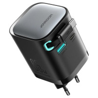 Joyroom JR-TCL02 65W USB-A USB-C GaN charger with built-in USB-C cable - black