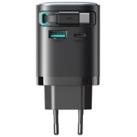 Joyroom JR-TCL02 65W USB-A USB-C GaN charger with built-in USB-C cable - black