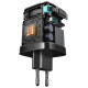 Joyroom JR-TCL02 65W USB-A USB-C GaN charger with built-in USB-C cable - black