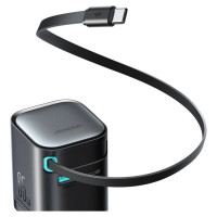 Joyroom JR-TCL02 65W USB-A USB-C GaN charger with built-in USB-C cable - black
