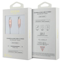 Guess Ebossed Logo USB-C / USB-C Cable 1.5m Fast Charging - Pink
