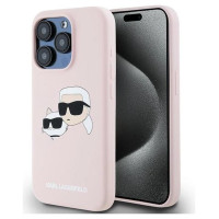 Karl Lagerfeld Silicone Karl&Choupette MagSafe case for iPhone 15 Pro - pink