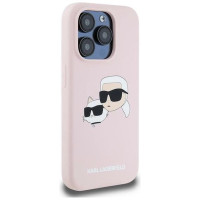 Karl Lagerfeld Silicone Karl&Choupette MagSafe case for iPhone 15 Pro - pink