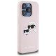 Karl Lagerfeld Silicone Karl&Choupette MagSafe case for iPhone 15 Pro - pink