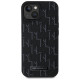 Karl Lagerfeld Leather Monogram Metal Logo case for iPhone 15 / 14 / 13 - black