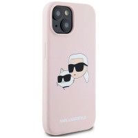 Karl Lagerfeld Silicone Karl&Choupette MagSafe case for iPhone 15 / 14 / 13 - pink